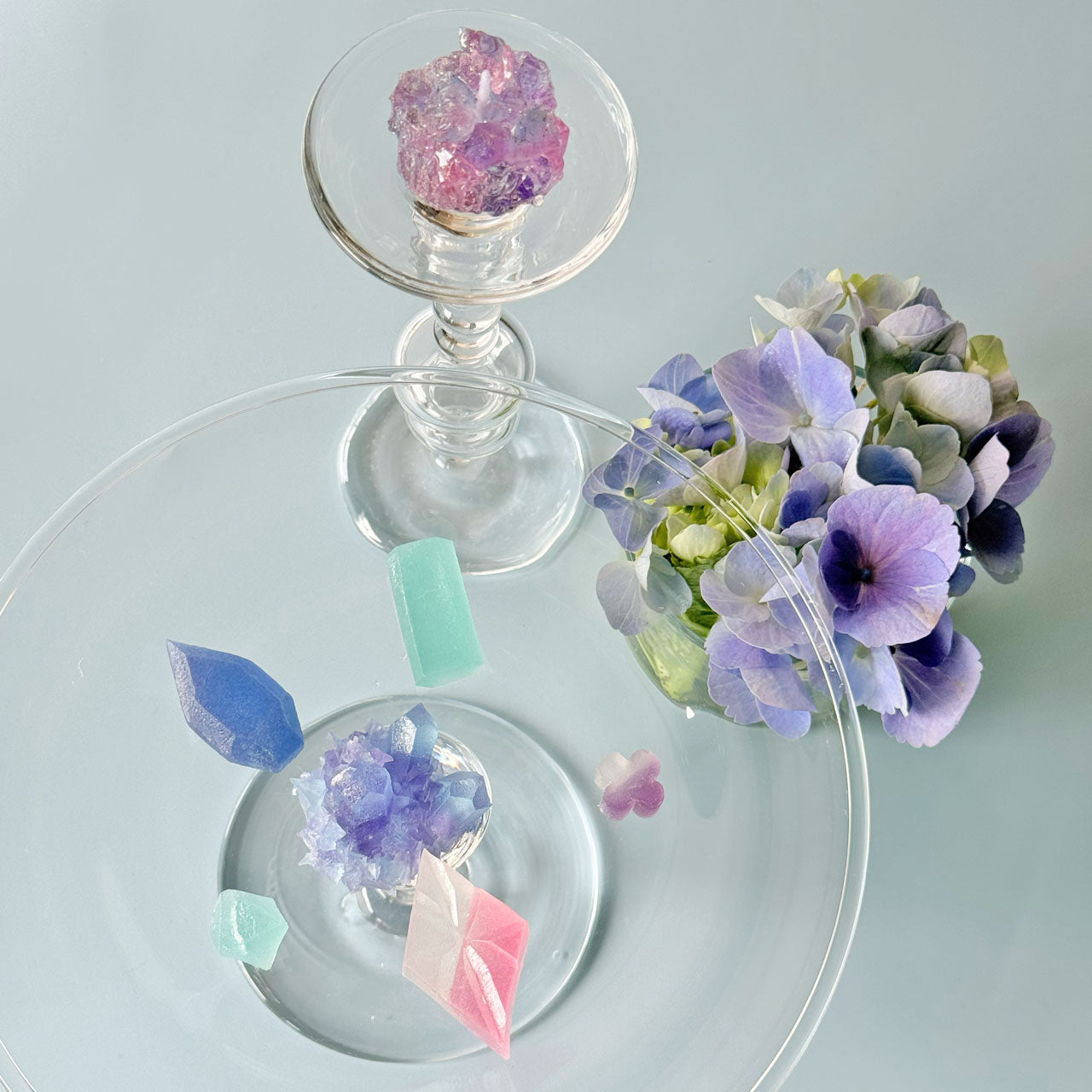 紫陽花のこうぶつヲカシ キャンドルセット4粒箱　[期間限定]