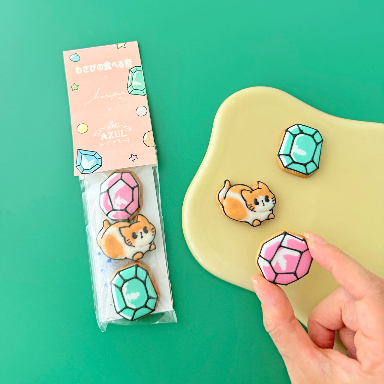 <予約> わさびの食べる音×ハラペコラボ×桜坂AZUL 宝石クッキー　[期間限定]