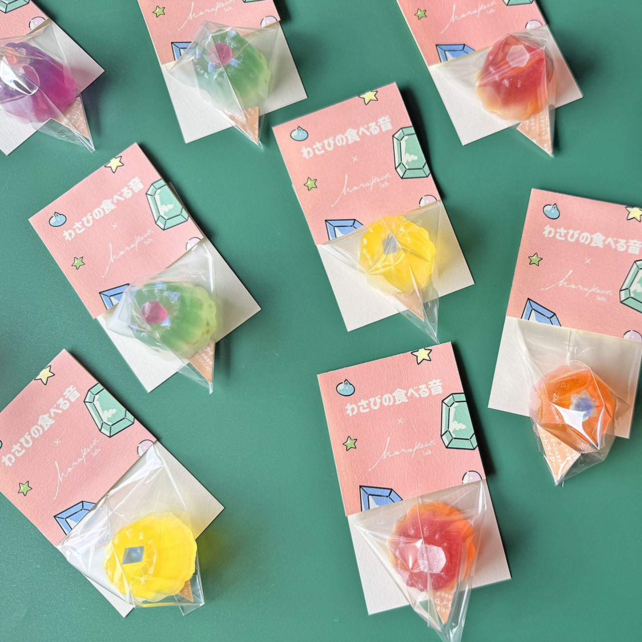 わさびの食べる音×ハラペコラボ　レトロ喫茶な宝石ゼリーのこうぶつヲカシ（個包装）[期間限定]