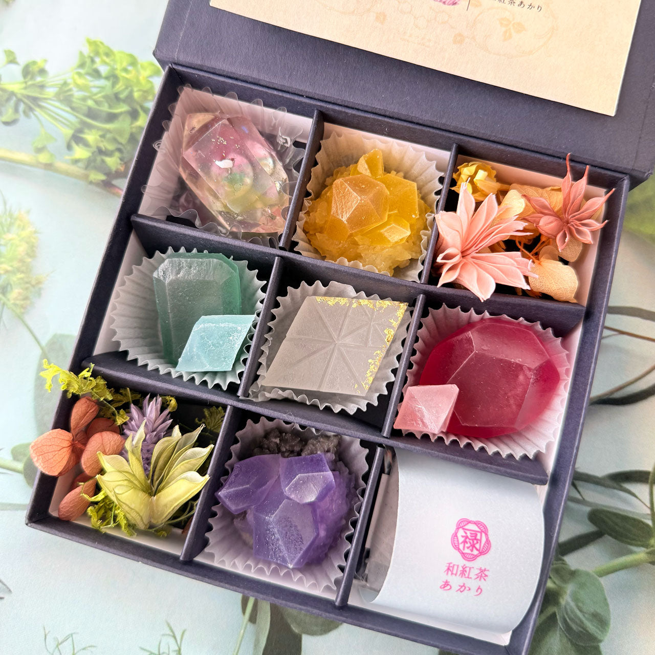 ルビー&エメラルドのこうぶつヲカシ キャンドルセット9粒箱 [期間限定