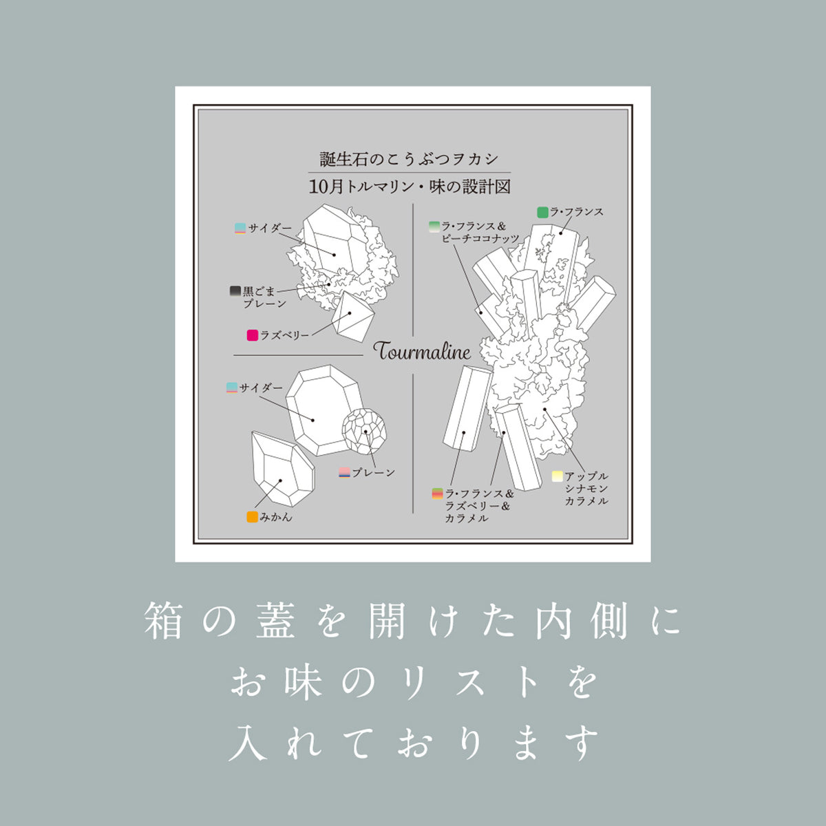 【予約10箱～】 ※注文から2週後以降発送※　 10月のこうぶつヲカシ-誕生石Tourmaline-　　[期間限定]